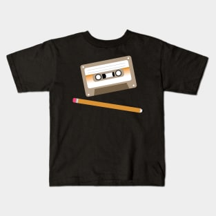 Cassette Tape Pencil Mixtape Retro Vintage Music Kids T-Shirt